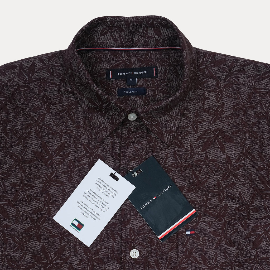 TOMMY HILFIGER Men's Regular Fit Leaf Print Shirt