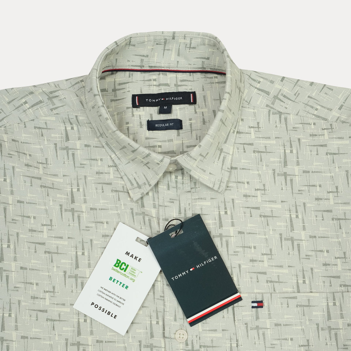 TOMMY HILFIGER Mystic Fern Tailored Fit Long Sleeve Textured Shirt