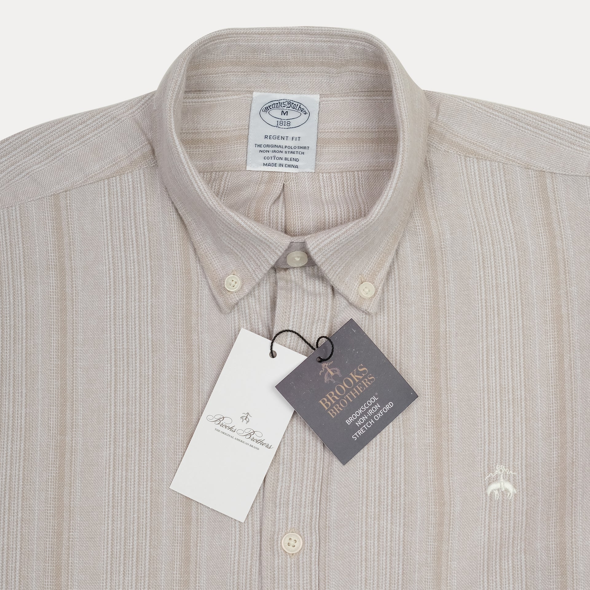 BROOKS BROTHERS Serene Dune Tailored Fit Long Sleeve Button-Down Shirt