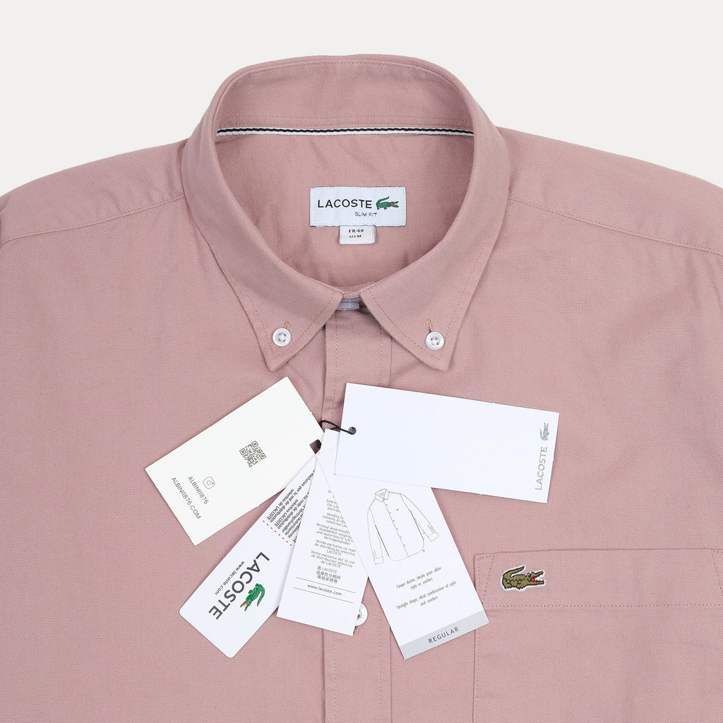 LACOSTE Blushing Dawn Tailored Fit Long Sleeve Button-Down Shirt