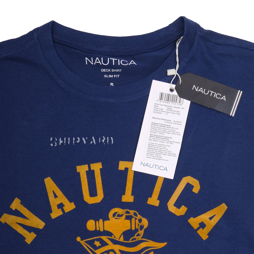 NAUTICA Deep Ocean Blue Slim Fit Short Sleeve Tee