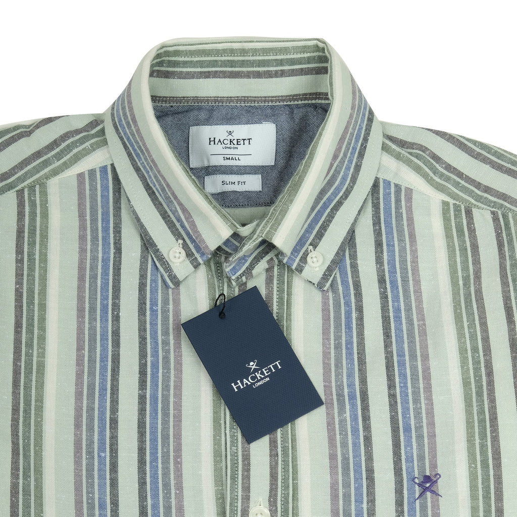 HACKETT LONDON Enchanted Forest Stripe Slim Fit Long Sleeve Button-Up Shirt
