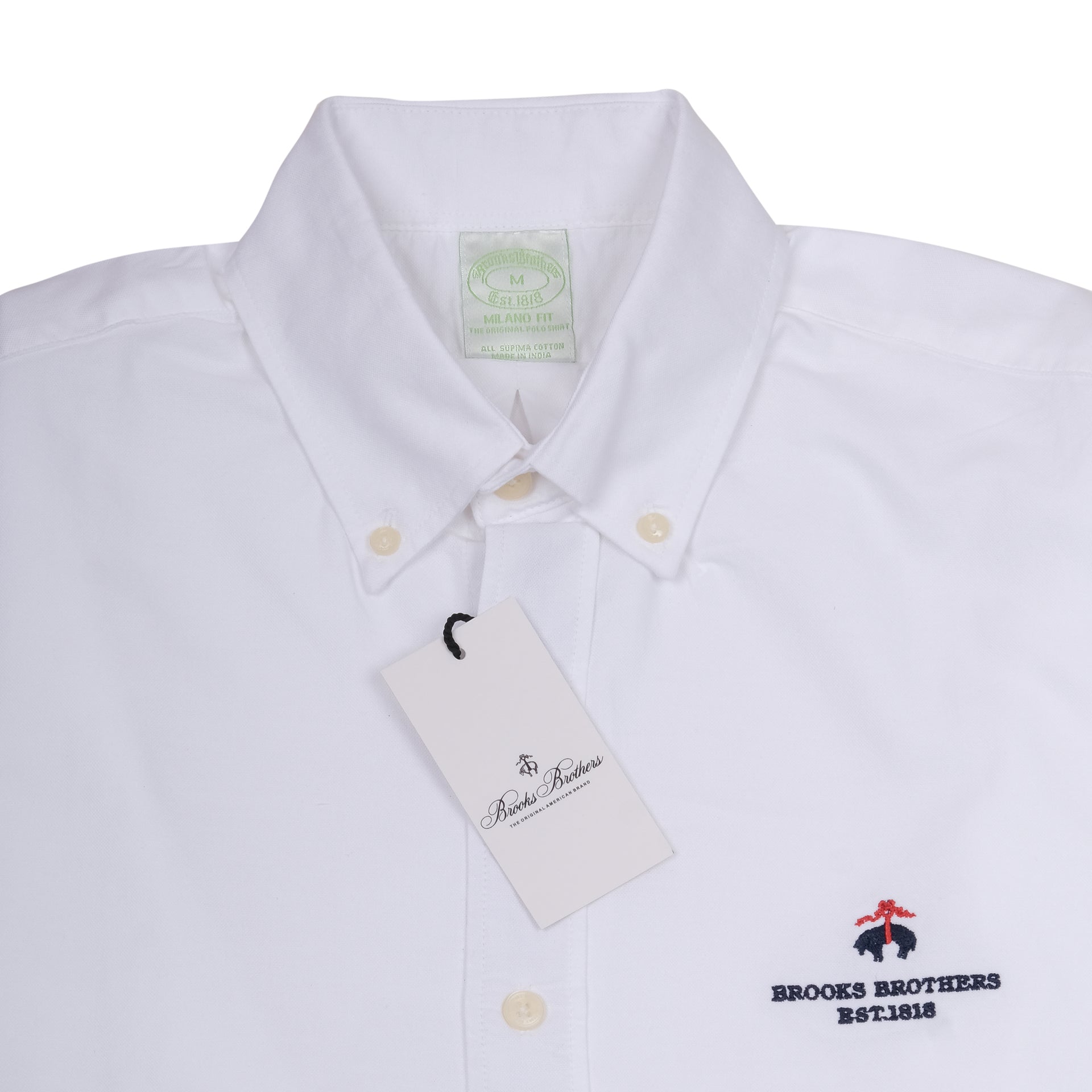 BROOKS BROTHERS Luminous Ivory Classic Fit Long Sleeve Oxford Shirt