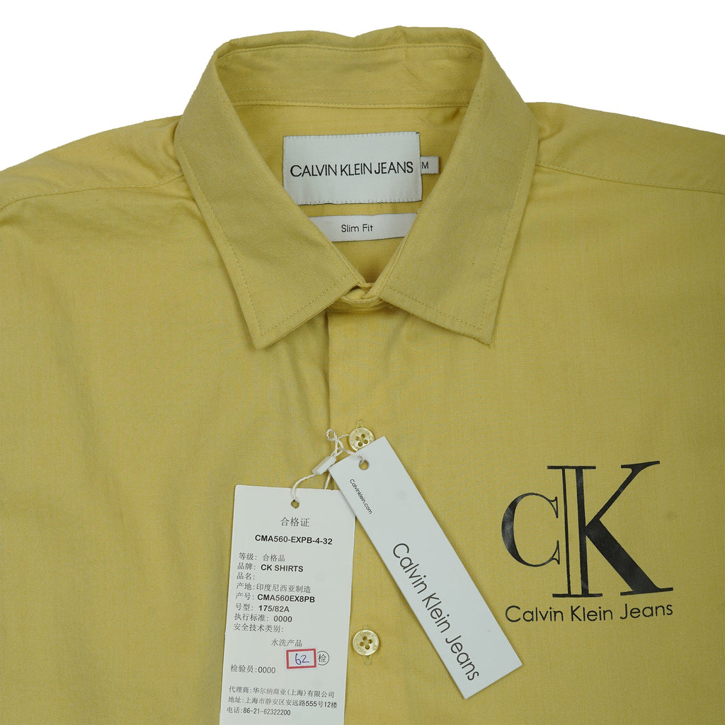 CALVIN KLEIN JEANS Enchanted Sage Slim Fit Long Sleeve Shirt