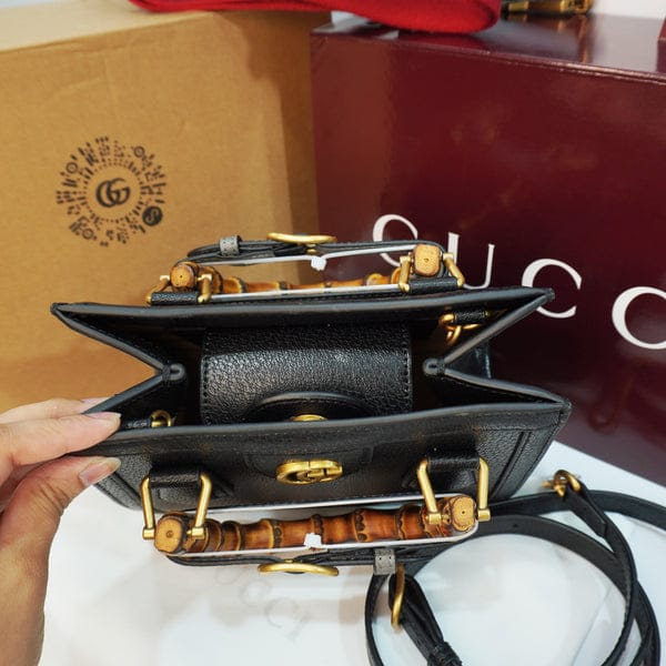 Gucci Mini Bamboo Handle Leather Tote (IMPORTED)