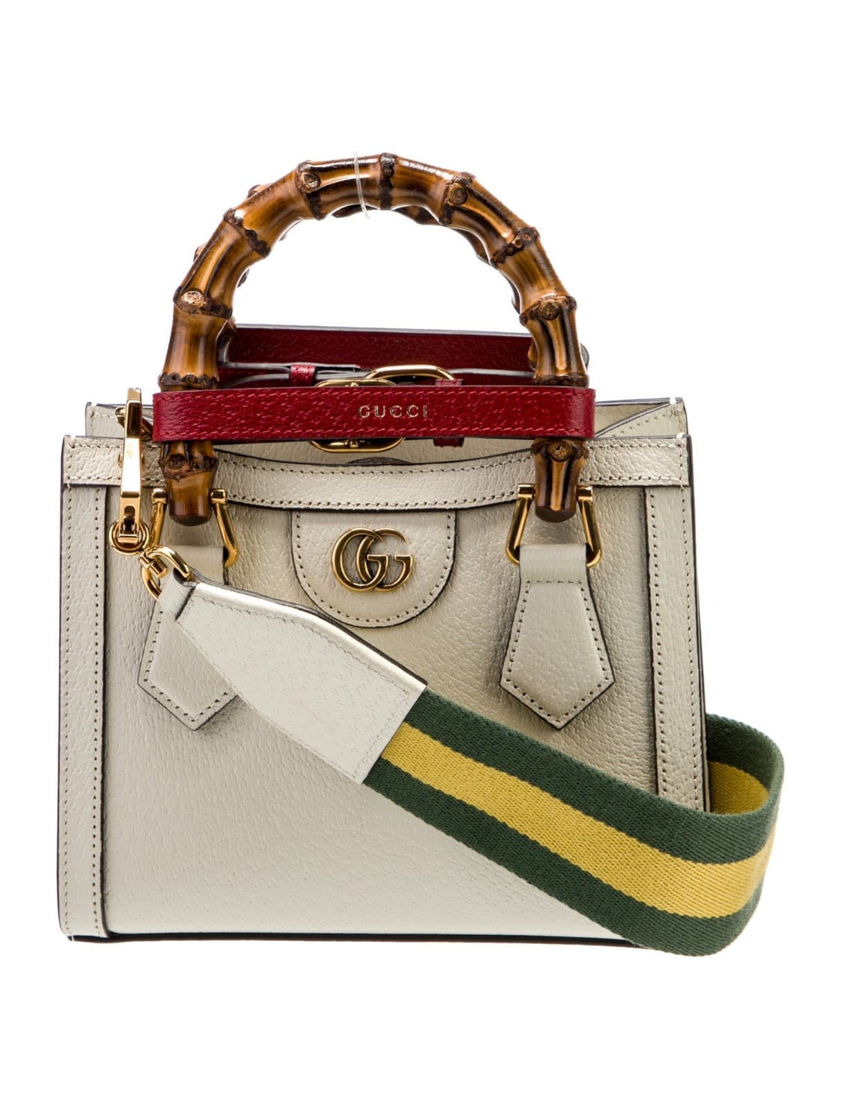 GUCCI Sandstone Essence Elegant Mini Top Handle Bag with Bamboo Detail