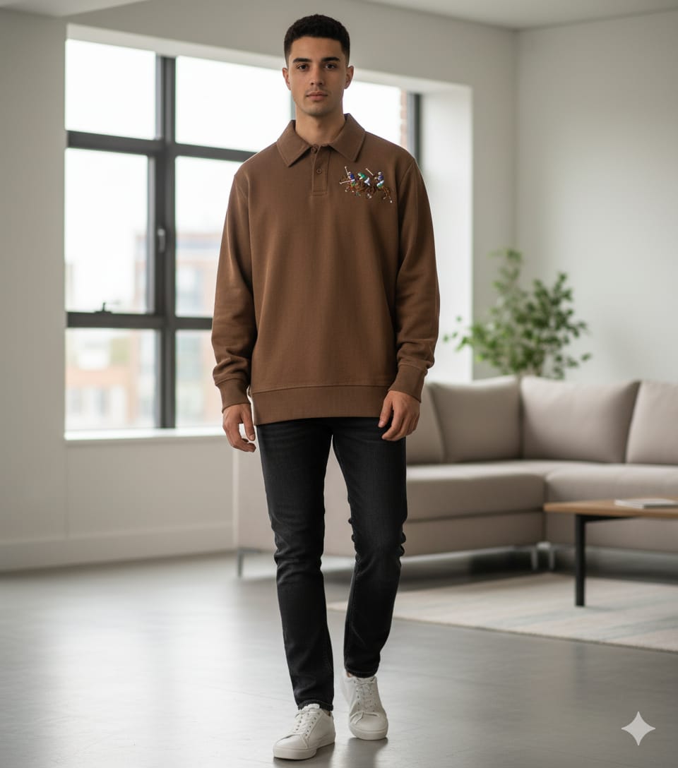 POLO RALPH LAUREN Rustic Amber Luxe Fit Long Sleeve Sweatshirt