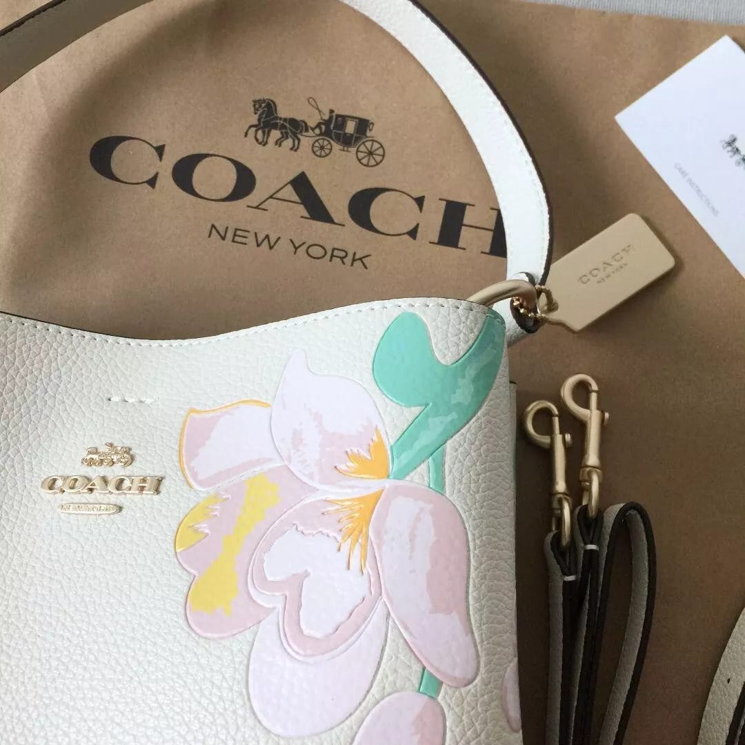 COACH Floral Embellished Leather Tote (IMPORTED)