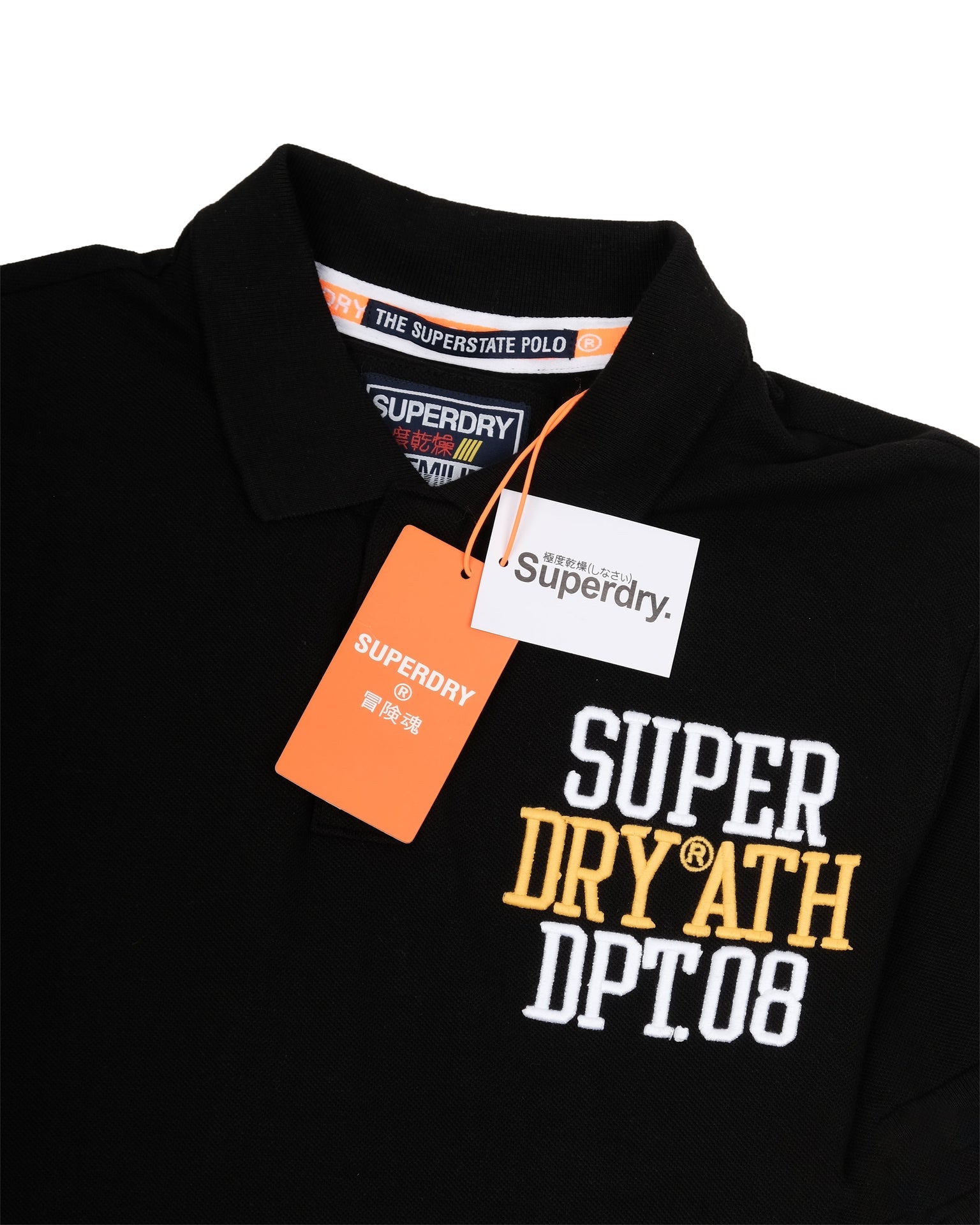 SUPERDRY Onyx Noir Slim Fit Patch Polo Shirt