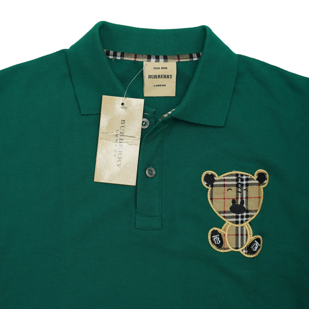 BURBERRY Enchanted Emerald Classic Fit Bear Embroidered Polo