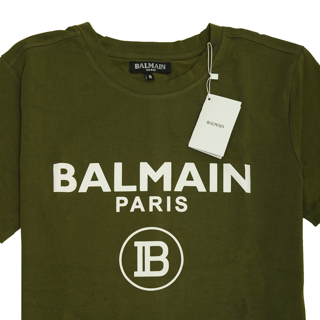 BALMAIN Enchanted Olive Classic Fit Short Sleeve Tee