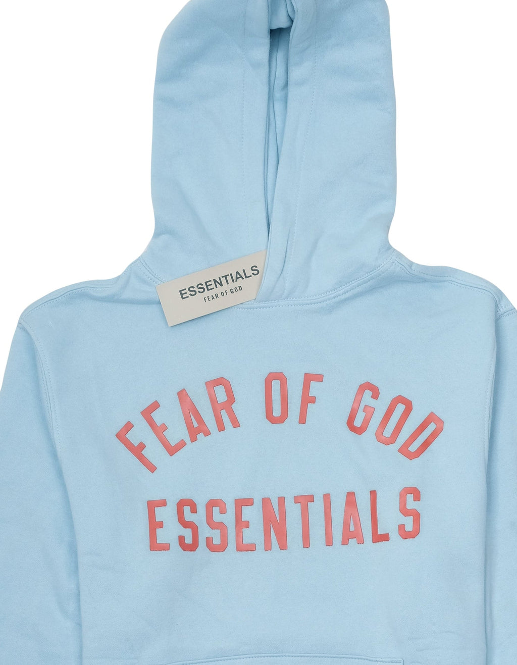 FEAR OF GOD ESSENTIALS Tranquil Blue Oversized Logo Pullover Hoodie