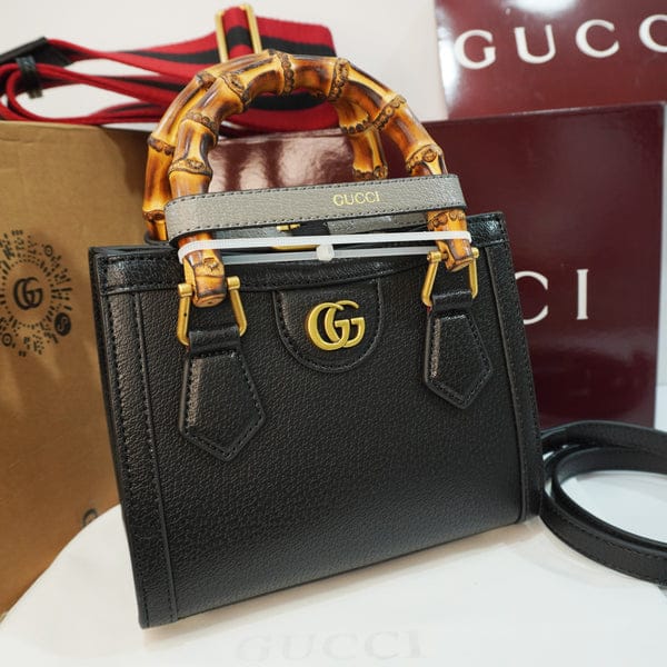 Gucci Mini Bamboo Handle Leather Tote (IMPORTED)