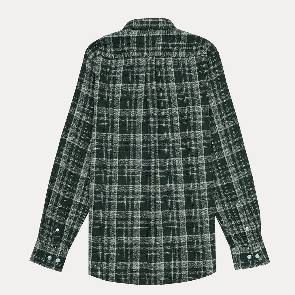 Tommy Hilfiger Organic Cotton Slim Fit Plaid Shirt in Forest Green