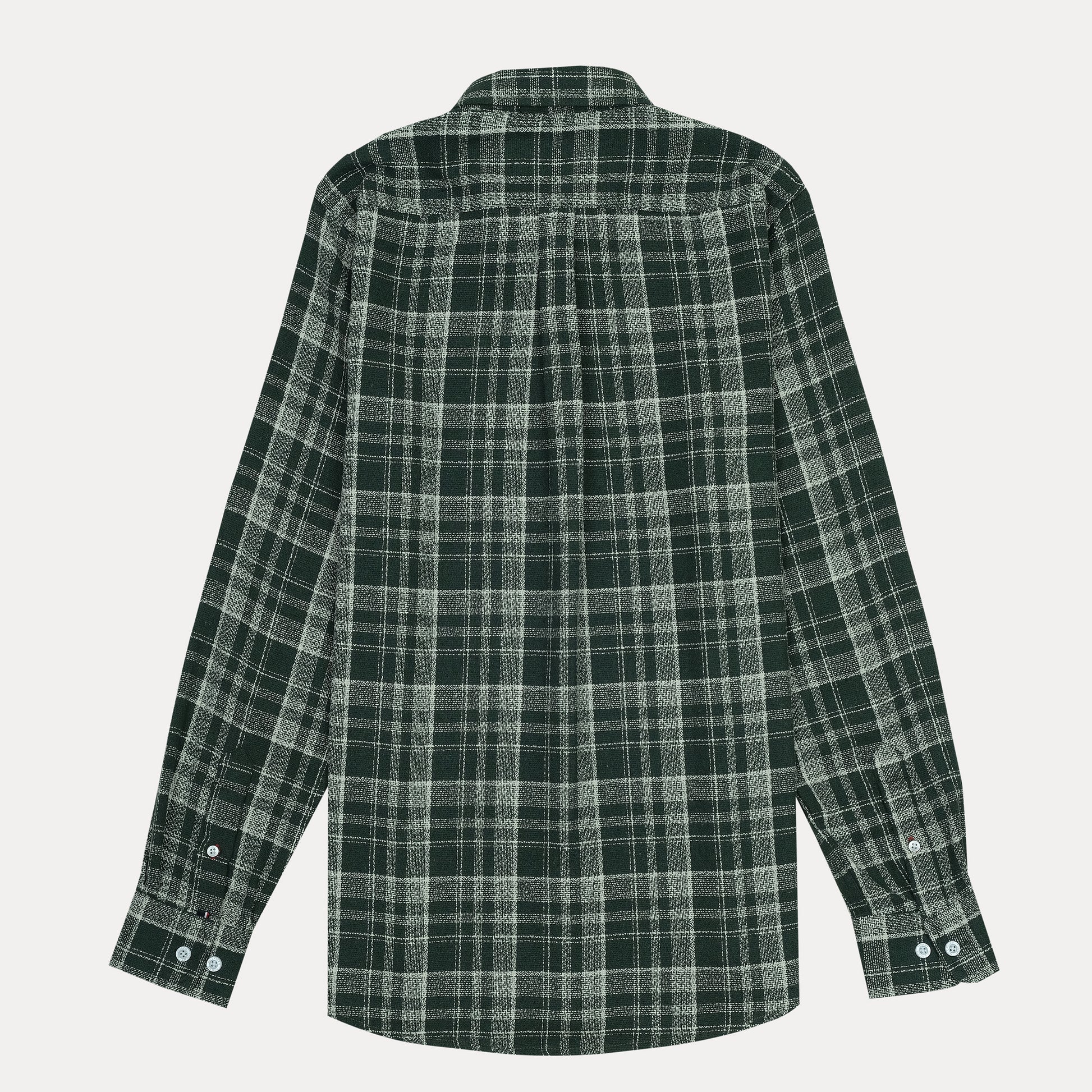 Tommy Hilfiger Organic Cotton Slim Fit Plaid Shirt in Forest Green