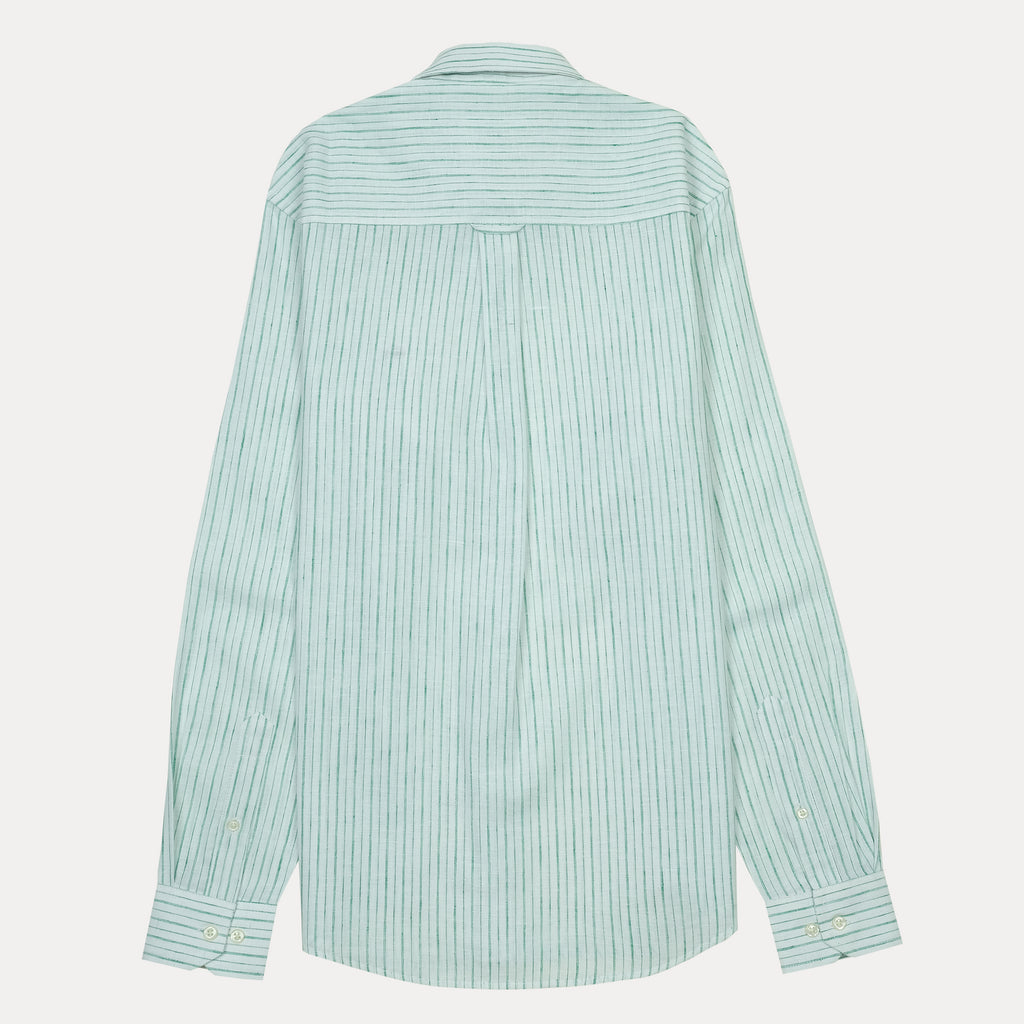 Lacoste Slim Fit Striped Shirt in Serene Aqua