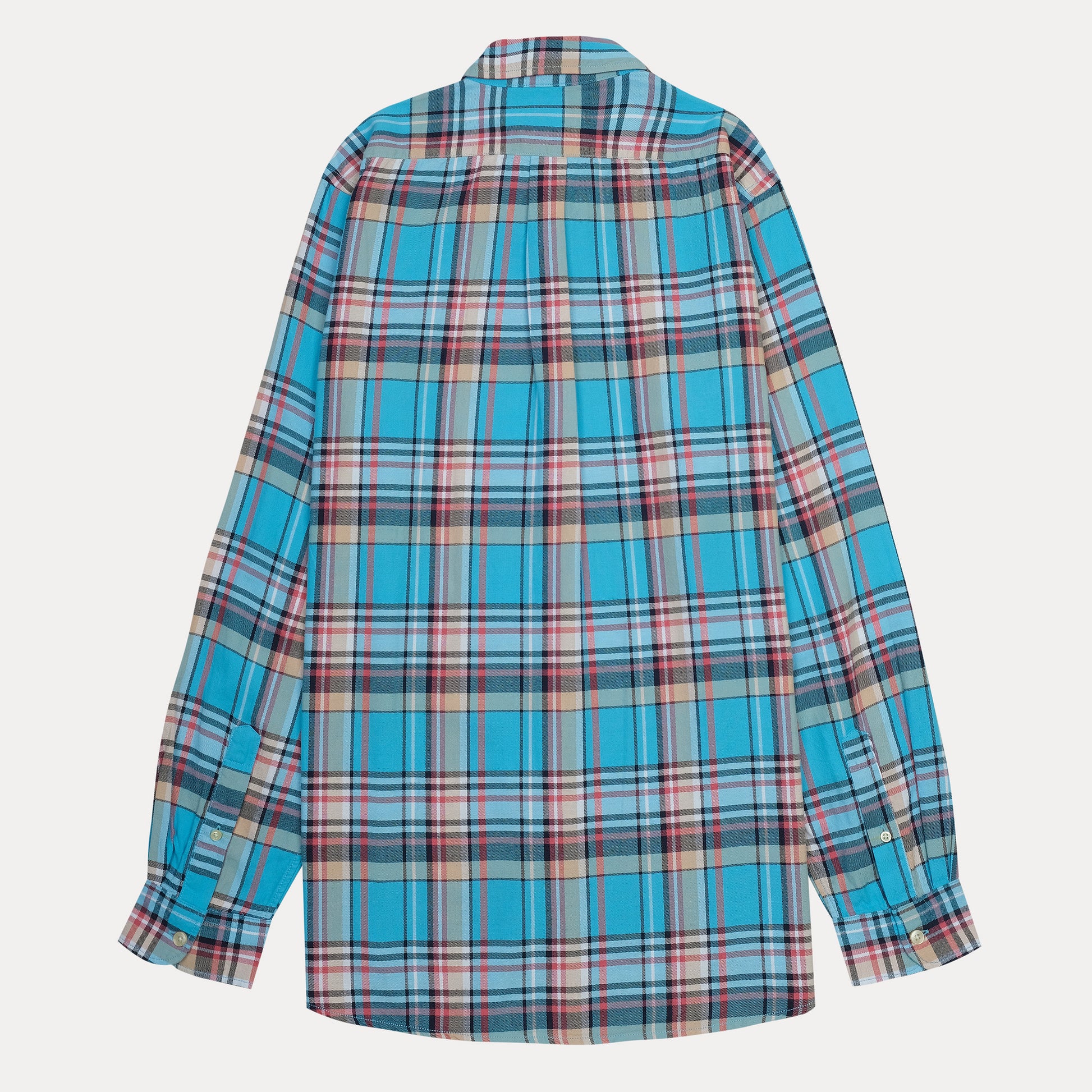 Polo Ralph Lauren Custom Fit Plaid Shirt in Oceanic Blue