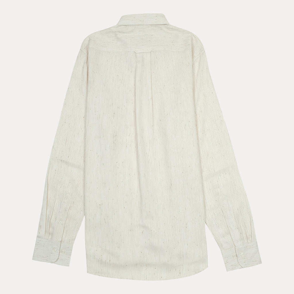 [M��lange Slub Linen] GANT Elegant Melange Button-Up Shirt in Whispering Cream