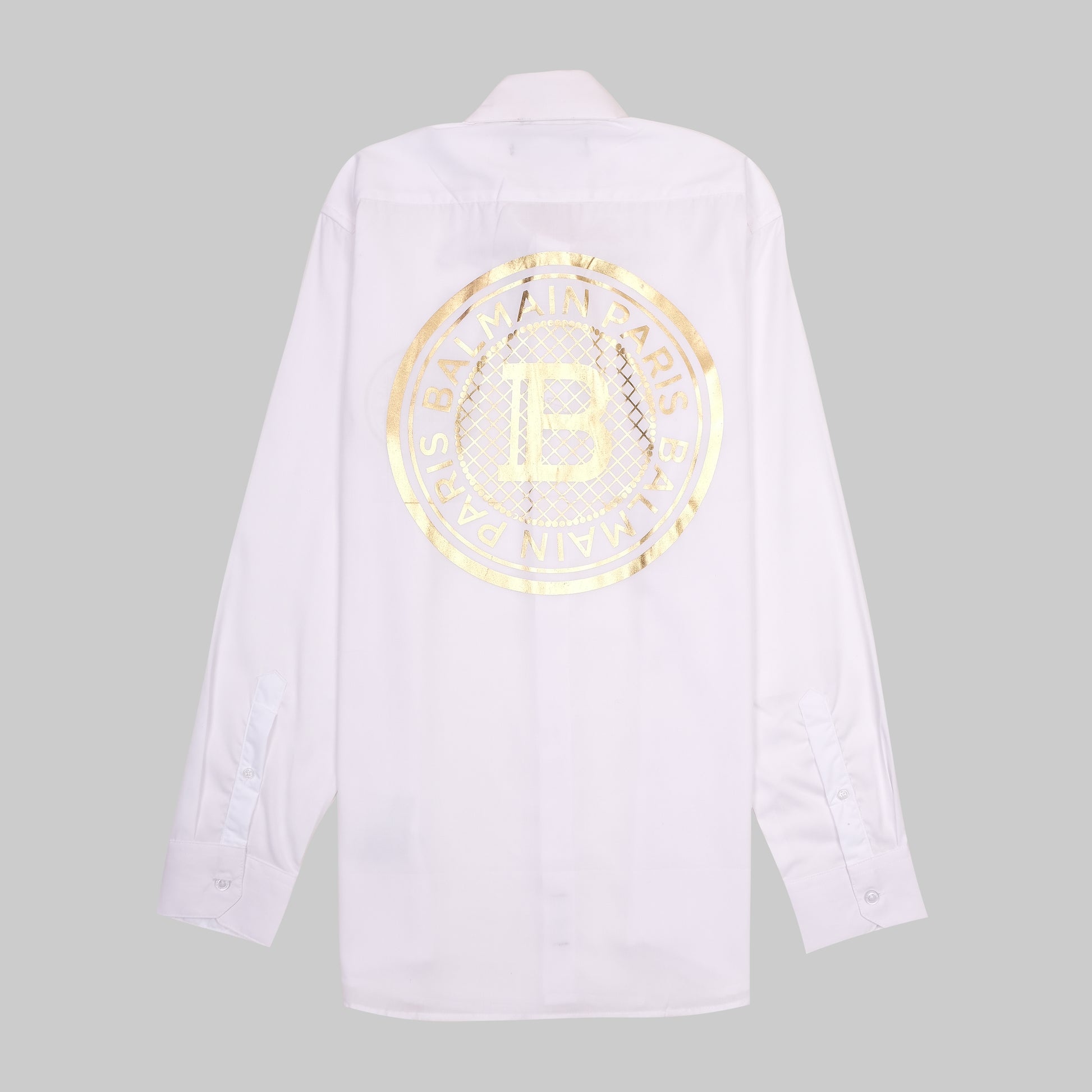 BALMAIN Opulent Lapis Aurora Classic Fit Long Sleeve Shirt