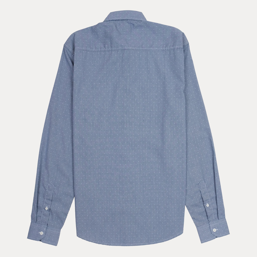 CALVIN KLEIN Ocean Mist Textured Slim Fit Long Sleeve Button-Up Shirt