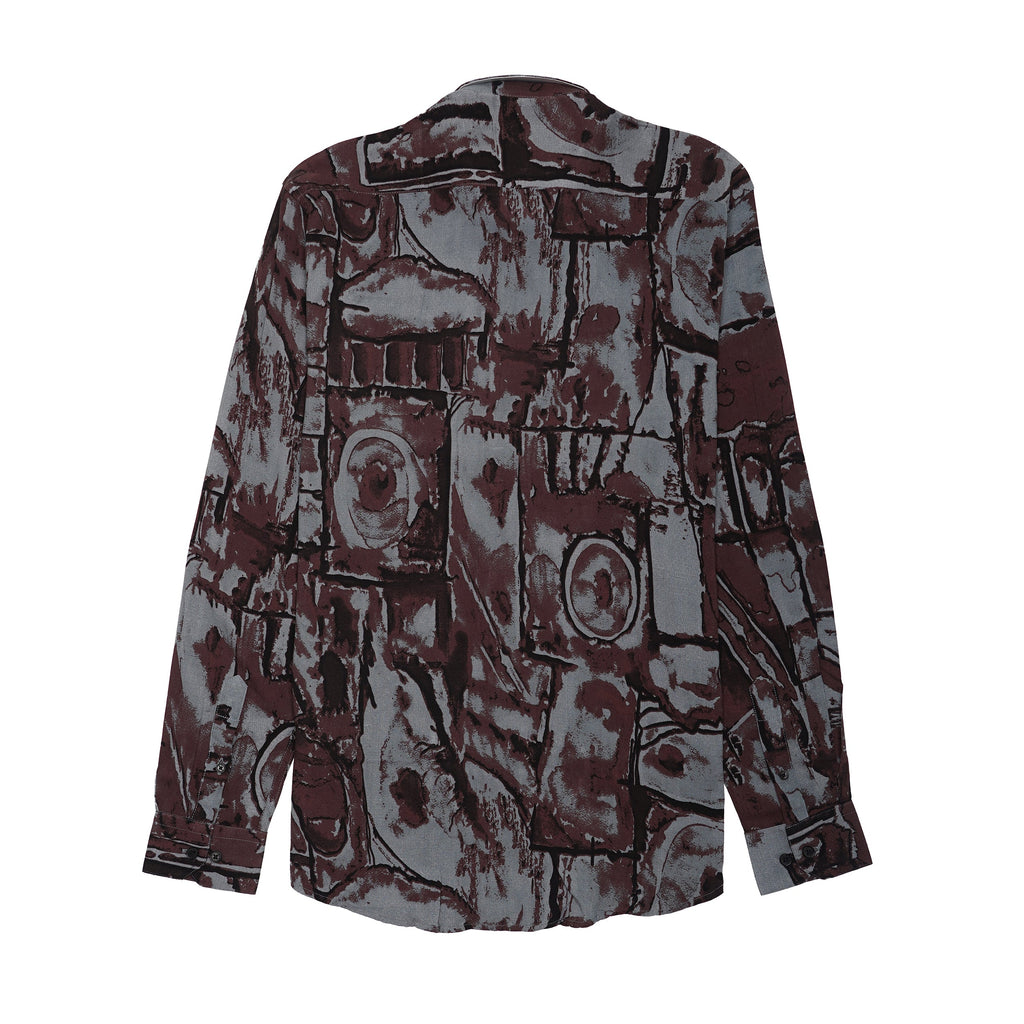 DIOR Seraphic Onyx Whisper Tailored Fit Long Sleeve Silk Shirt