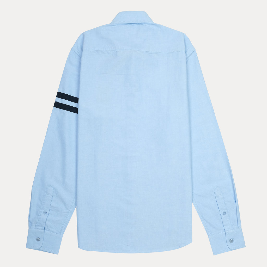 HACKETT Effervescent Sky Blue Slim Fit Shirt with Striped Elegance