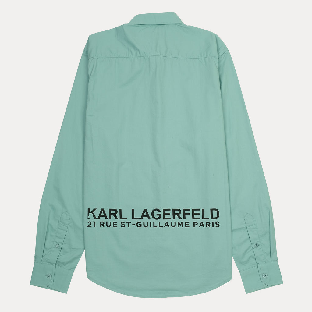 KARL LAGERFELD Breezy Aqua Button-Up Shirt