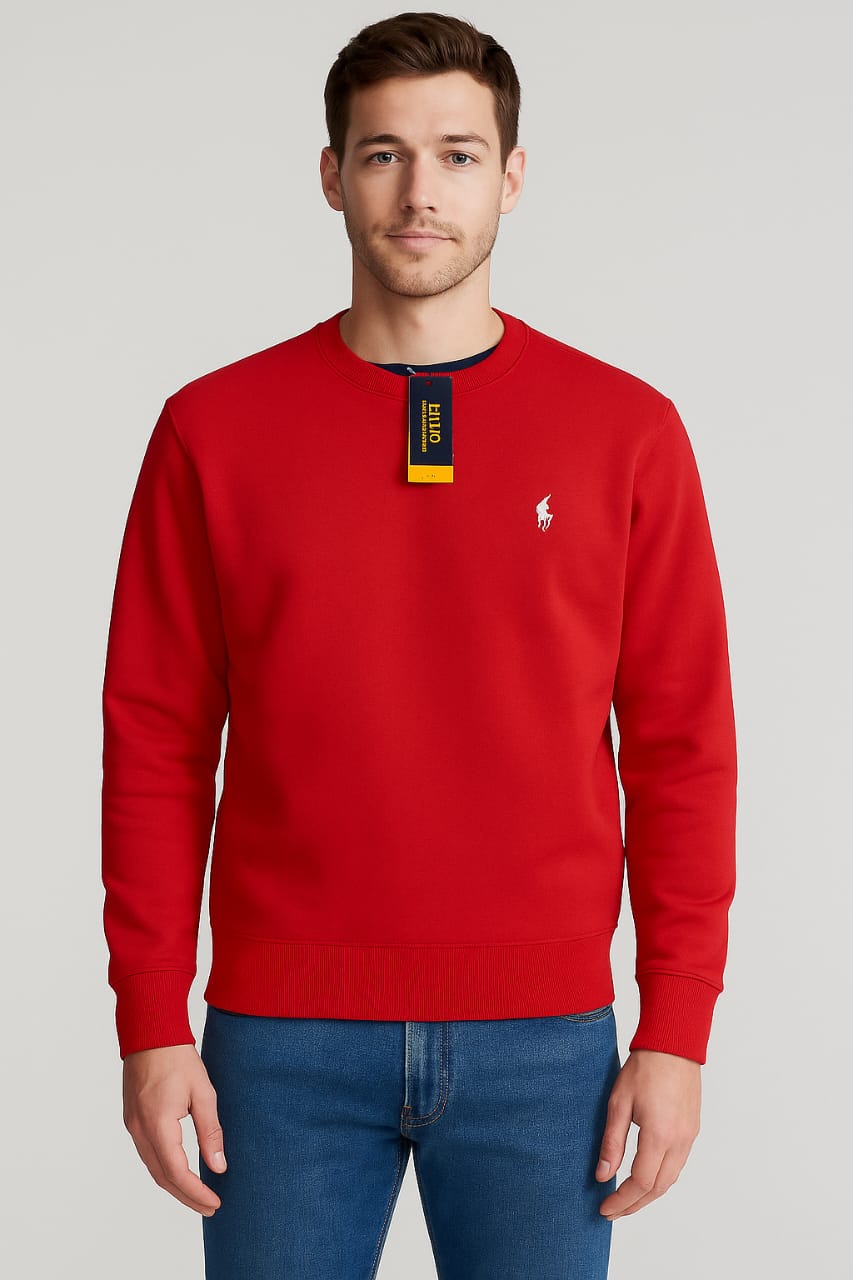 POLO RALPH LAUREN Ember Wine Relaxed Fit Crewneck Sweatshirt