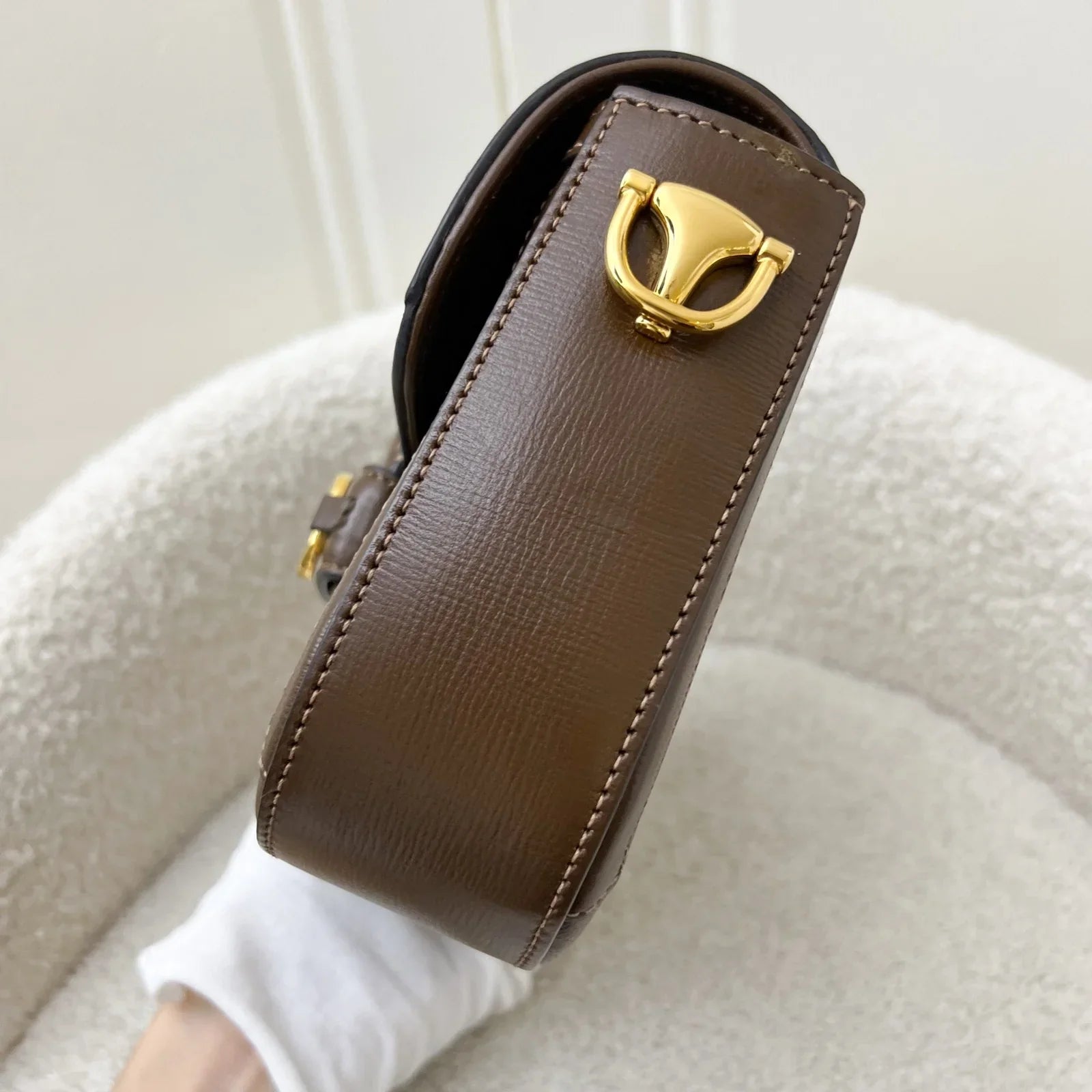 GUCCI Rustic Chestnut Signature Canvas & Leather Tote Bag