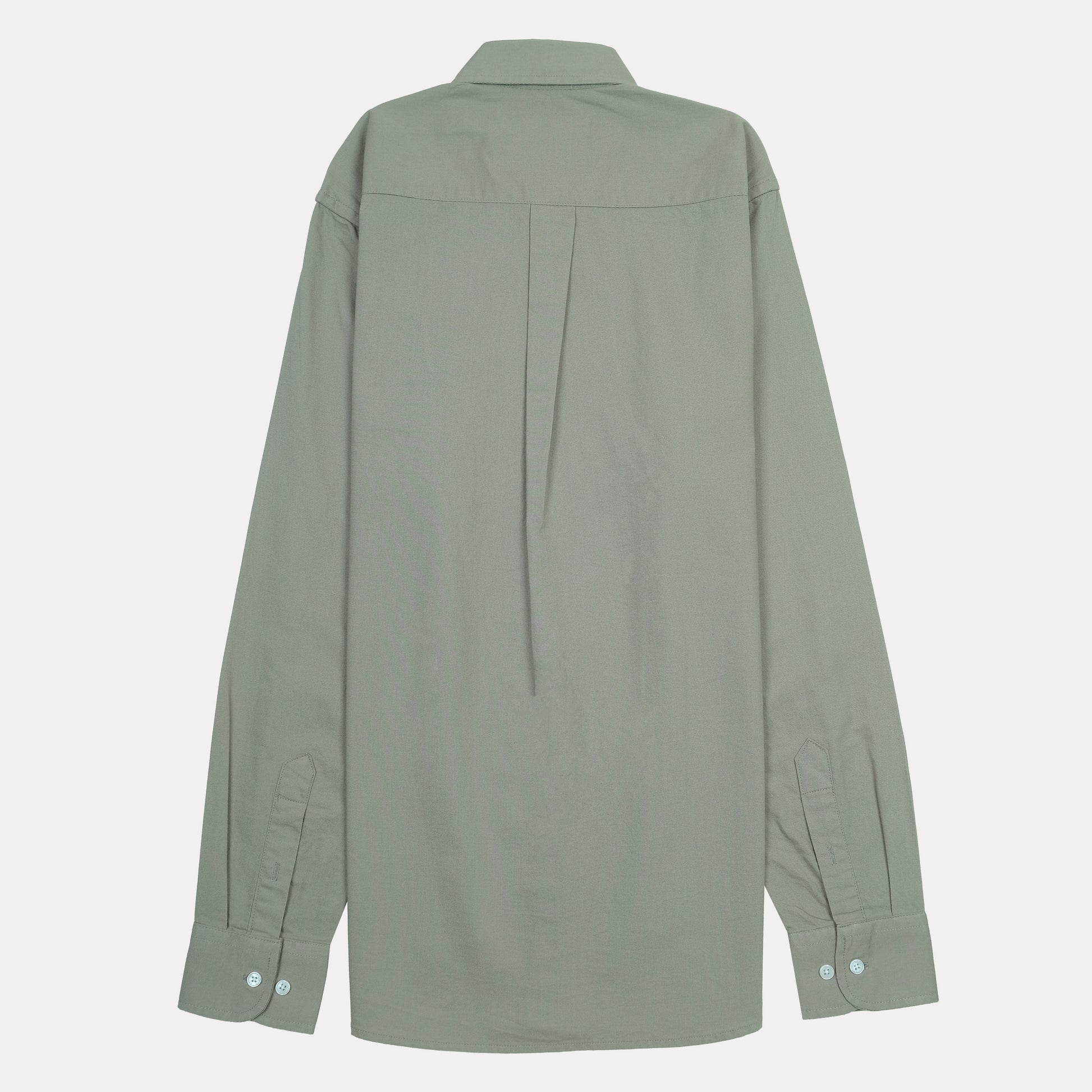 Lacoste Organic Cotton Sage Green Button-Up Shirt with Elegant Embroidery