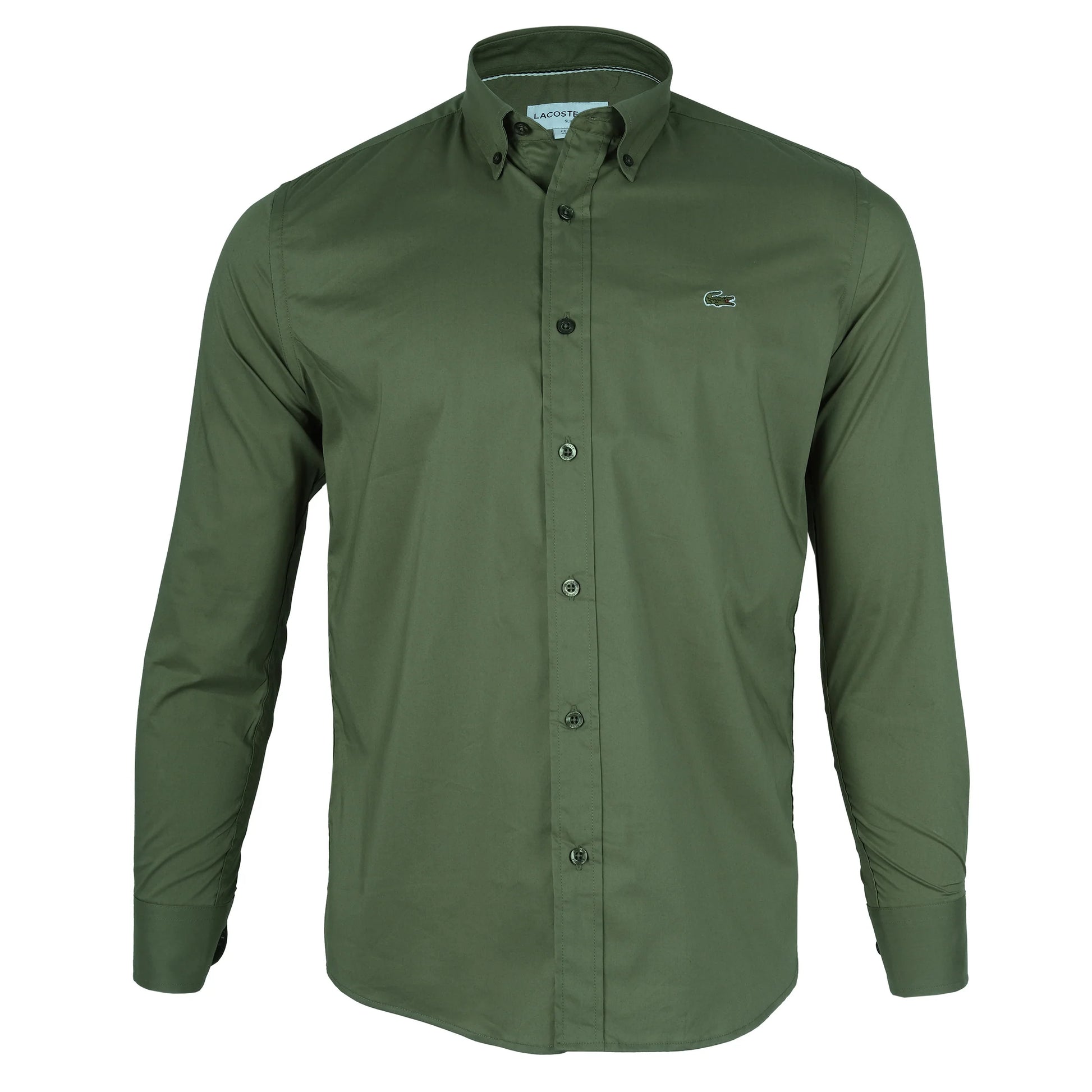 Lacoste Elegant Olive Green Slim Fit Shirt