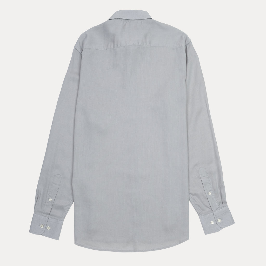 Tommy Hilfiger Elegant Misty Blue Button-Up Linen Shirt