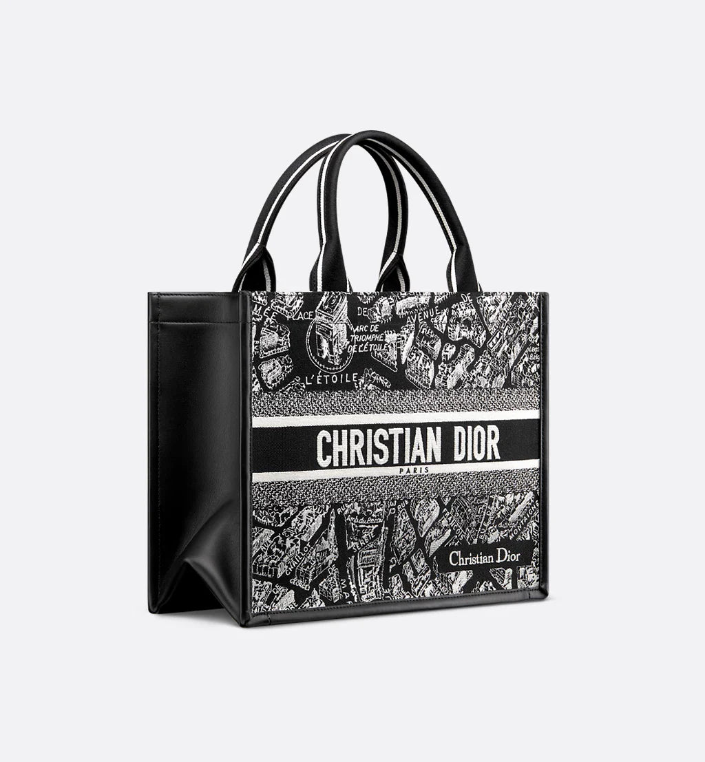 CHRISTIAN DIOR Urban Charcoal Artistic Print Tote Bag