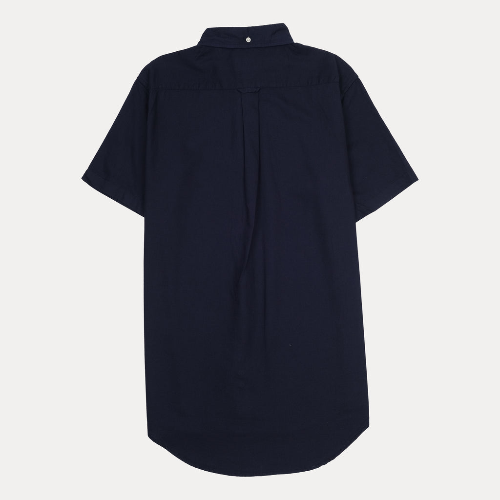 GANT Effortlessly Elegant Short-Sleeve Shirt in Midnight Blue