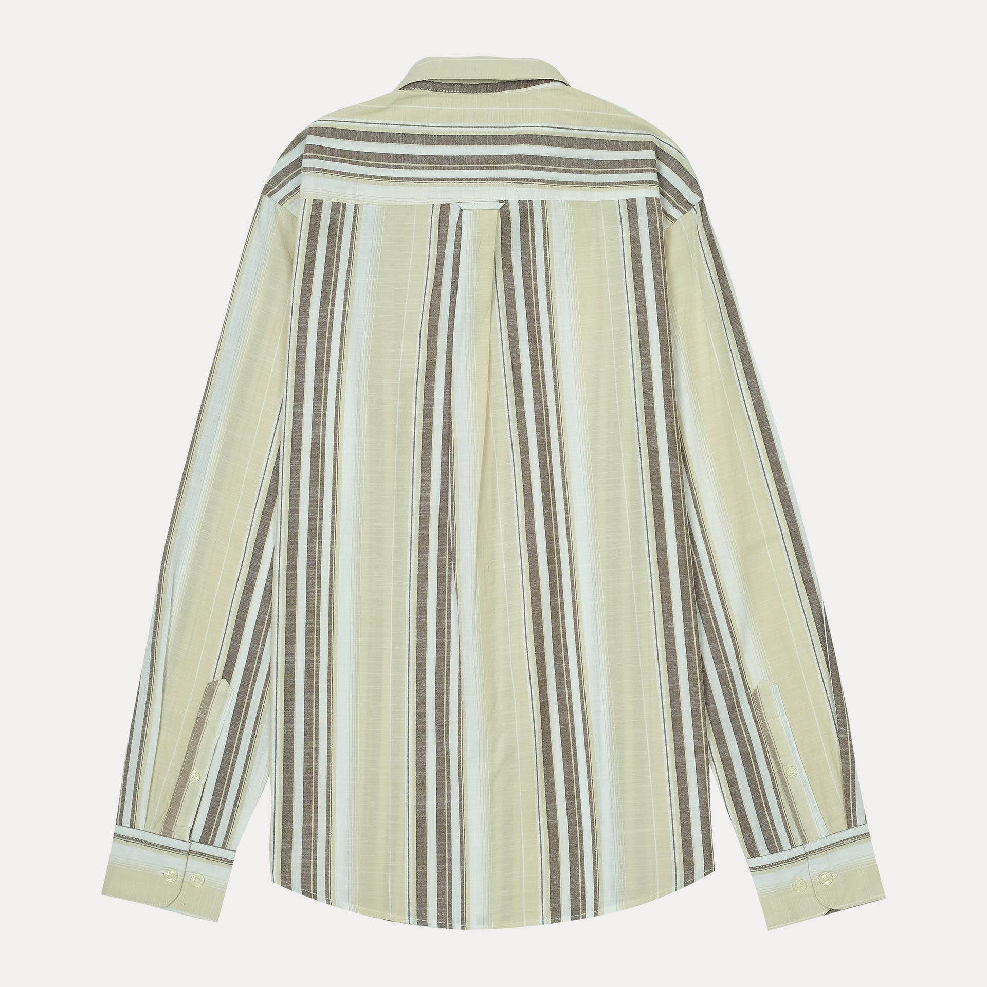 TOMMY HILFIGER Sandstone Silk-Smooth Tailored Fit Long Sleeve Striped Shirt