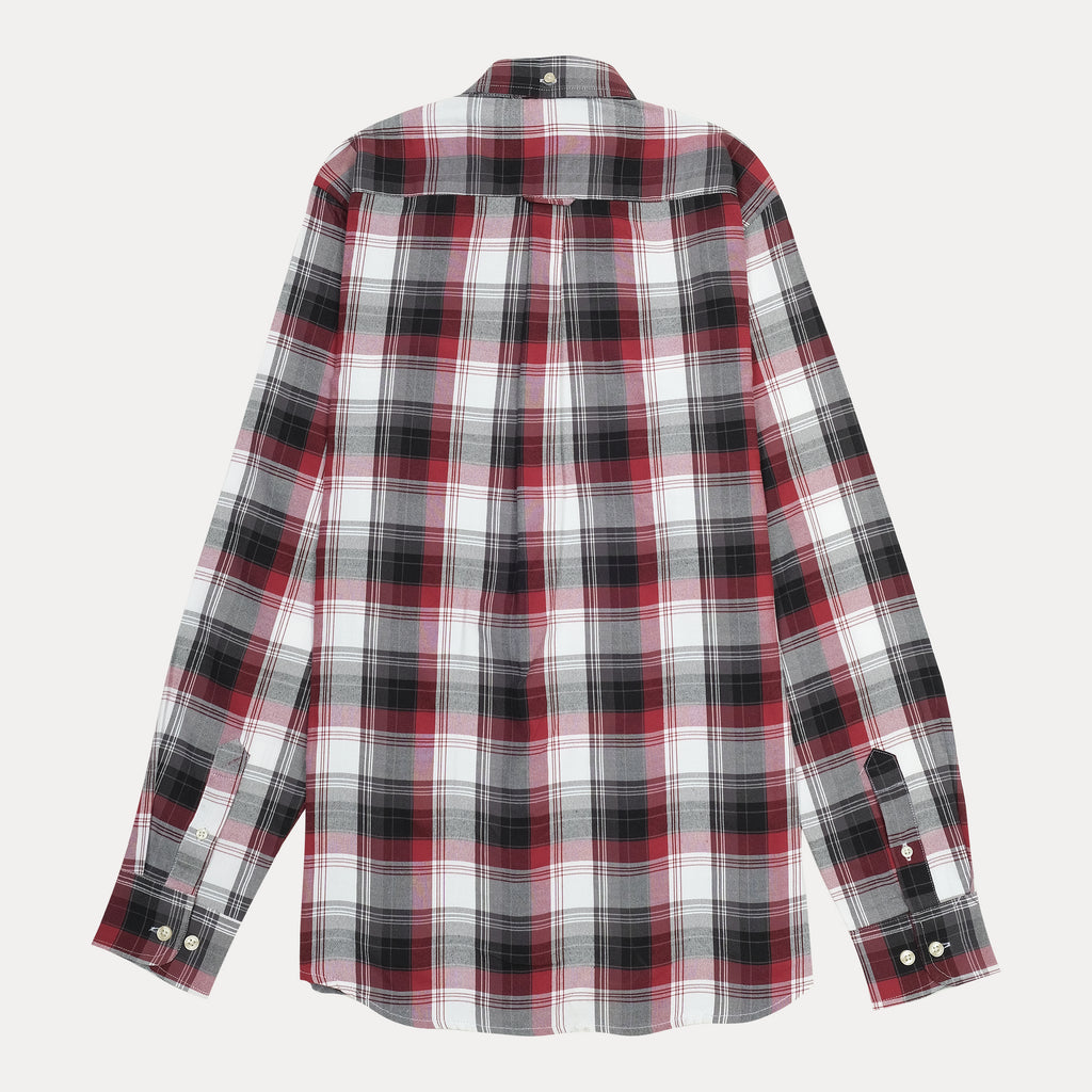 GANT Tech Prep Plaid Perfection Shirt in Crimson & Charcoal