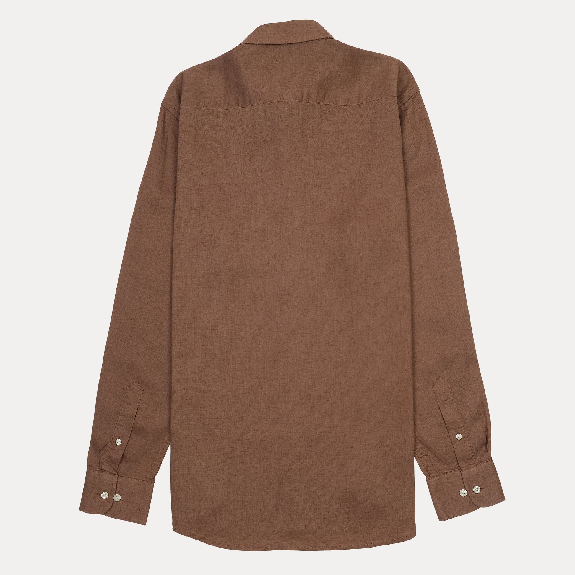 Tommy Hilfiger Rustic Cocoa Button-Up Linen Shirt