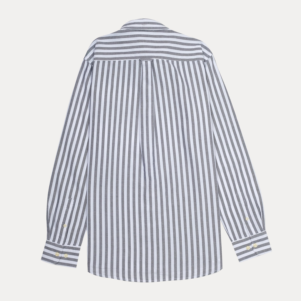 GANT Striped Elegance Tech Prep Shirt in Charcoal Whisper