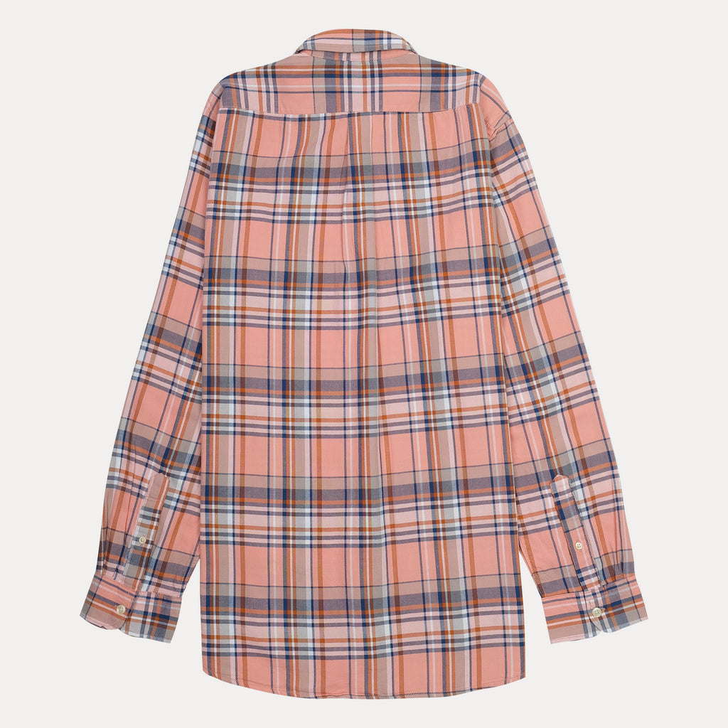 Polo Ralph Lauren Custom Fit Plaid Shirt in Sunset Coral