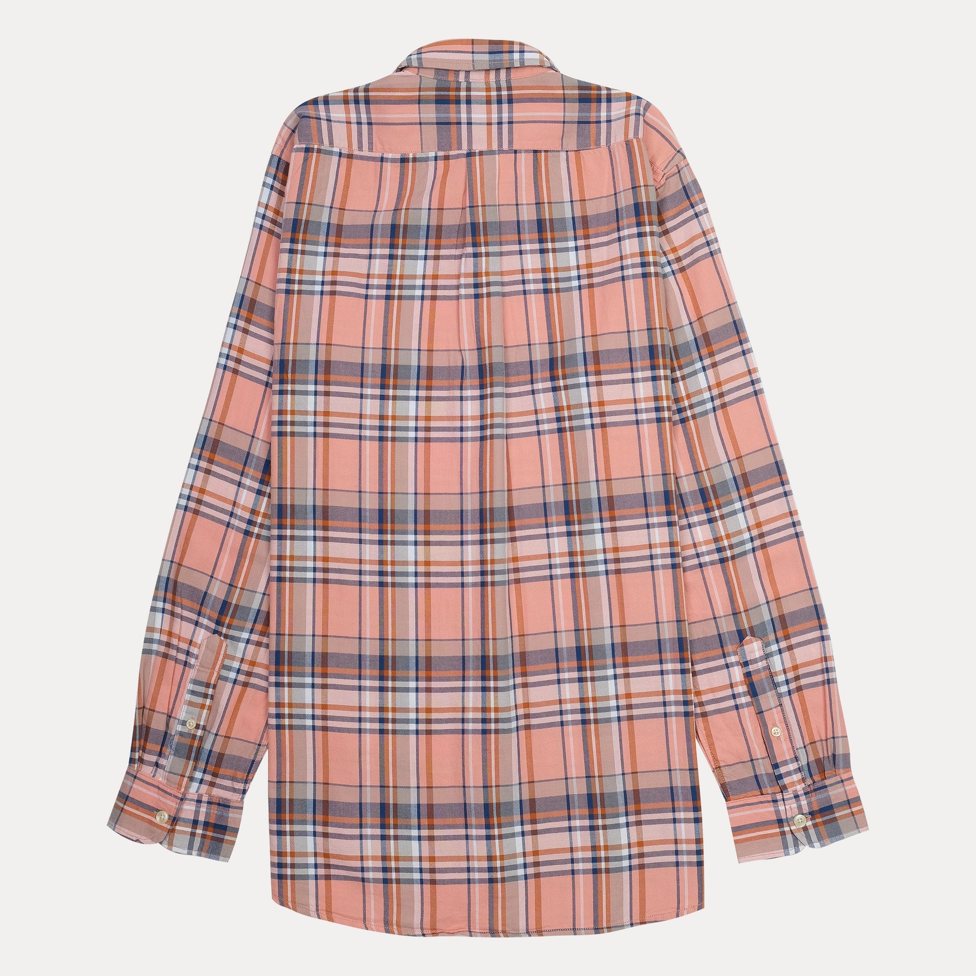 Polo Ralph Lauren Custom Fit Plaid Shirt in Sunset Coral