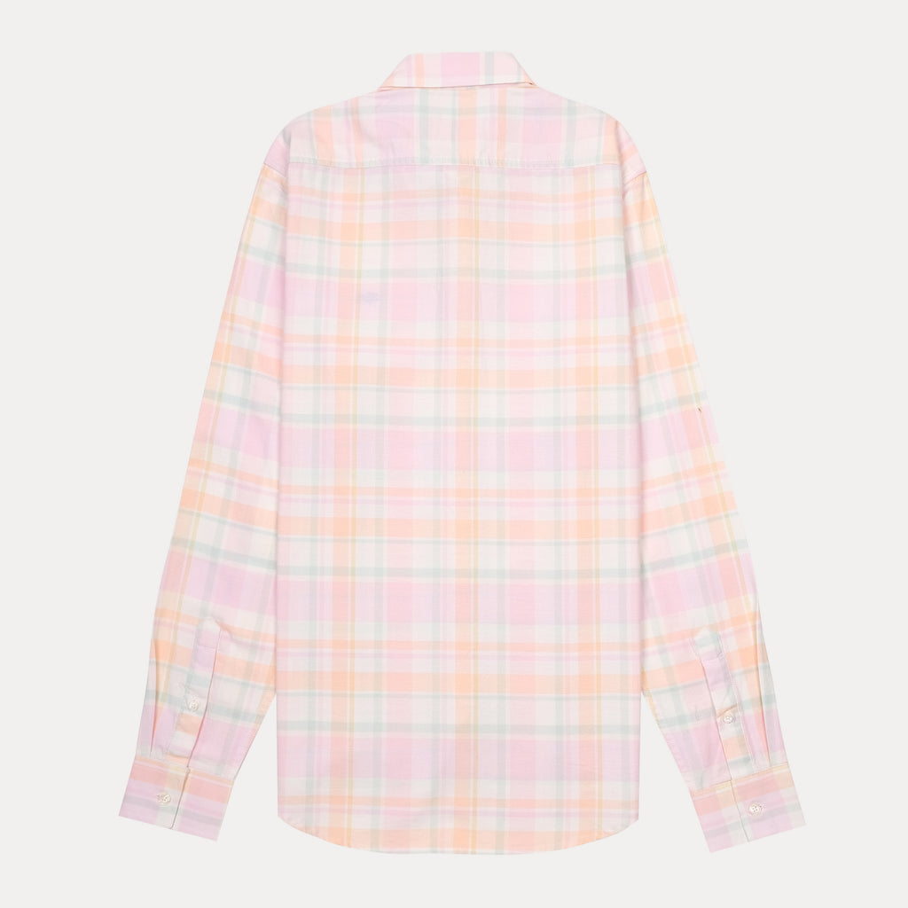 Lacoste Slim Fit Pastel Plaid Shirt - Soft Blush Harmony