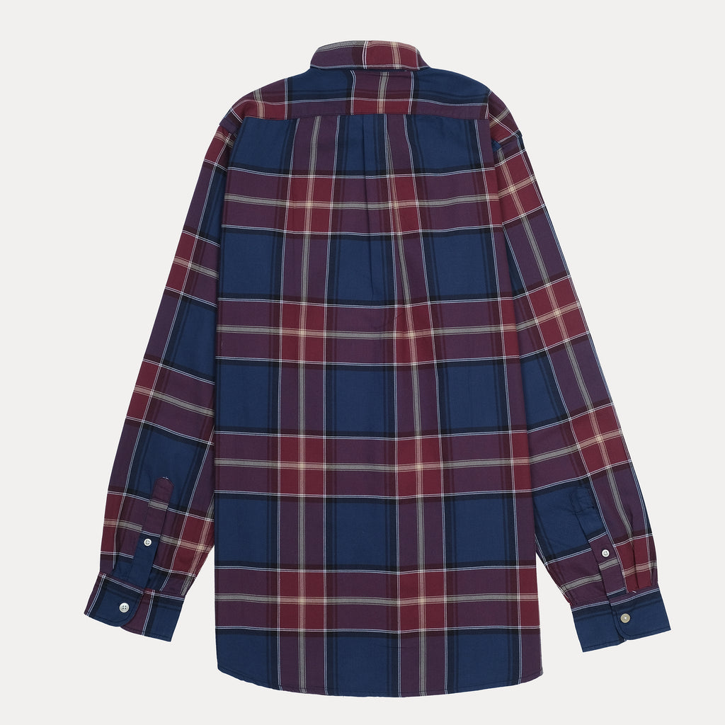 Polo Ralph Lauren Custom Fit Plaid Shirt in Majestic Midnight & Burgundy Bliss