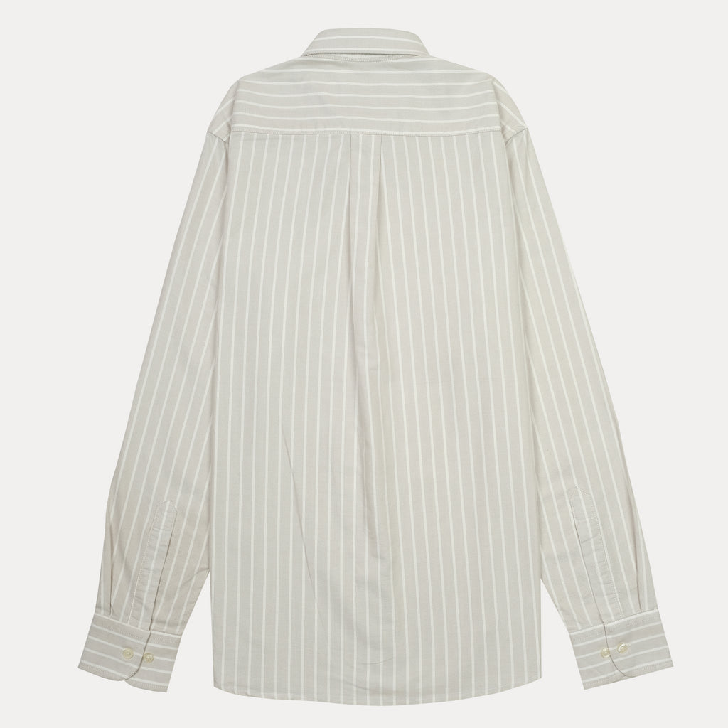 Lacoste Elegant Striped Organic Cotton Shirt in Whispering White