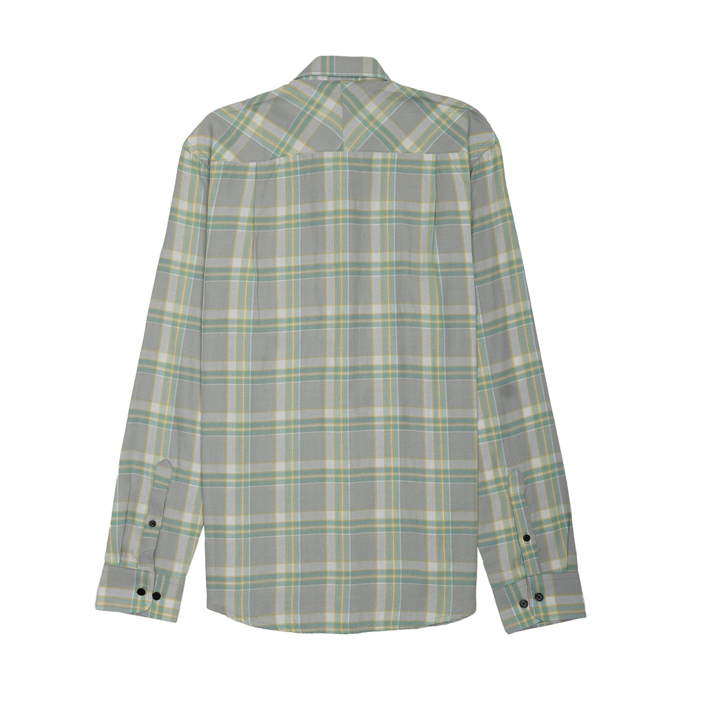 FRED PERRY Prismatic Sage Tailored Fit Long Sleeve Check Shirt