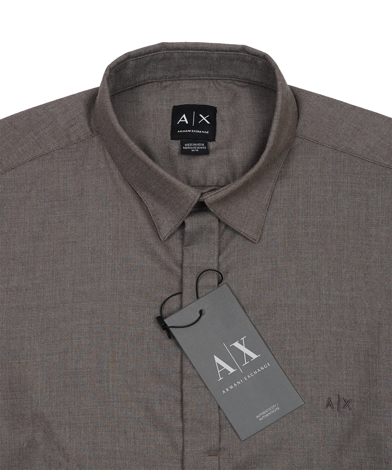 ARMANI EXCHANGE Rustic Ember Tailored Fit Long Sleeve Textured Button-Up Shirt
