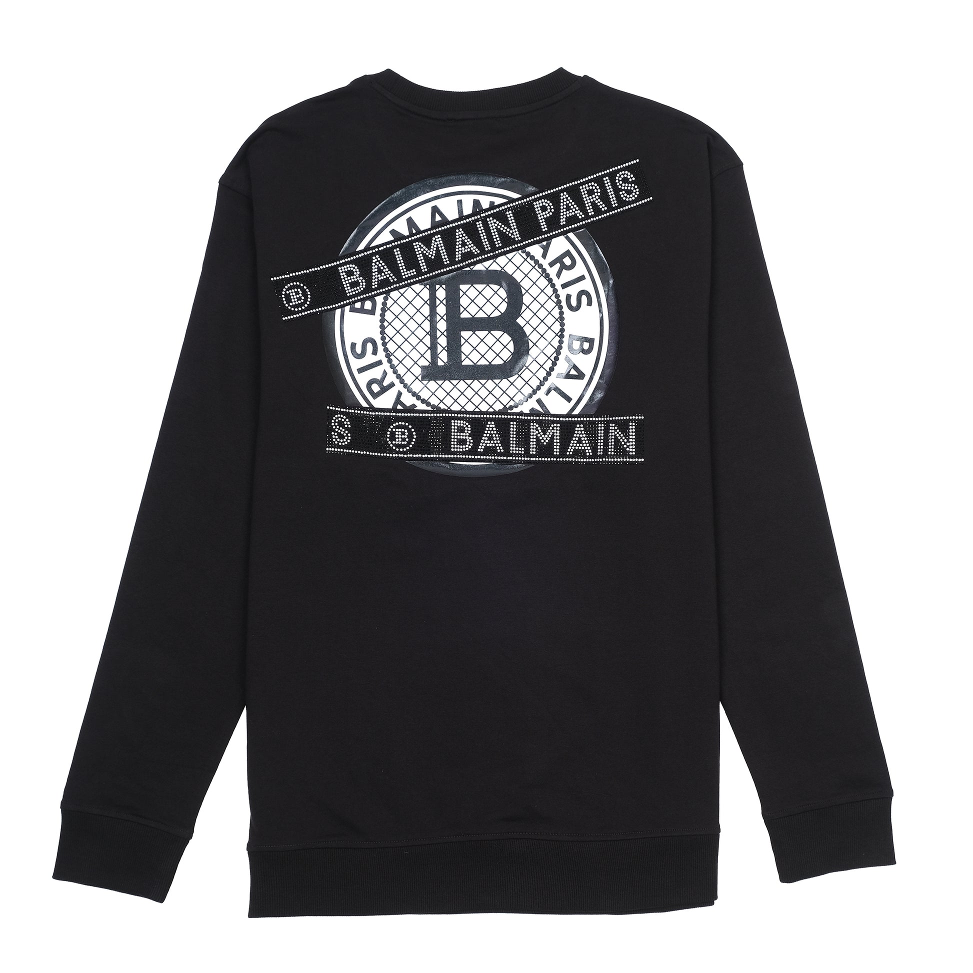 BALMAIN Luxe Black Logo Sweatshirt