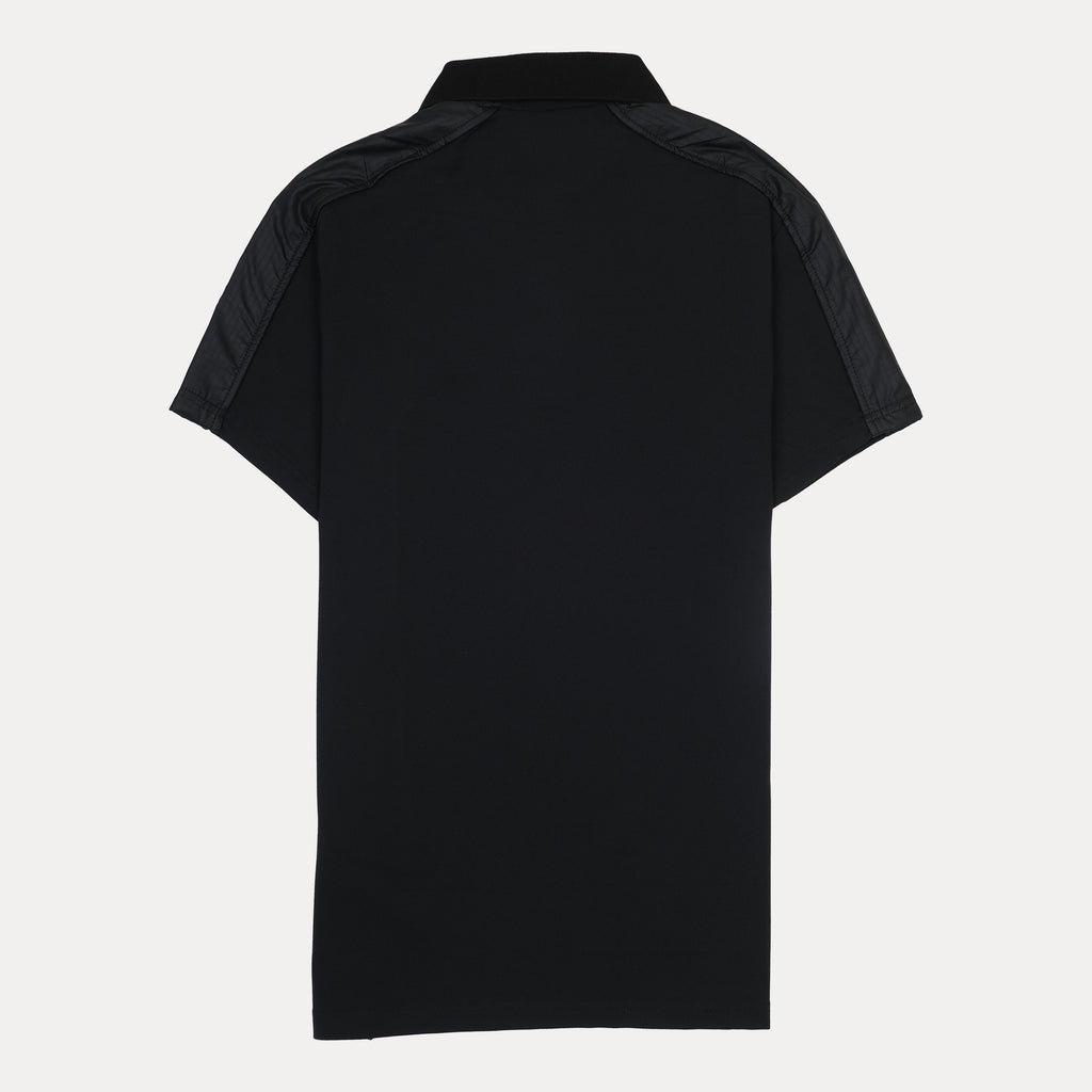 HACKETT Sport Black Polo Shirt with Contrast Sleeves