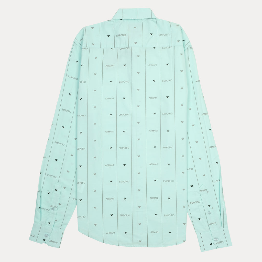 EMPORIO ARMANI Mint Printed Long Sleeve Shirt