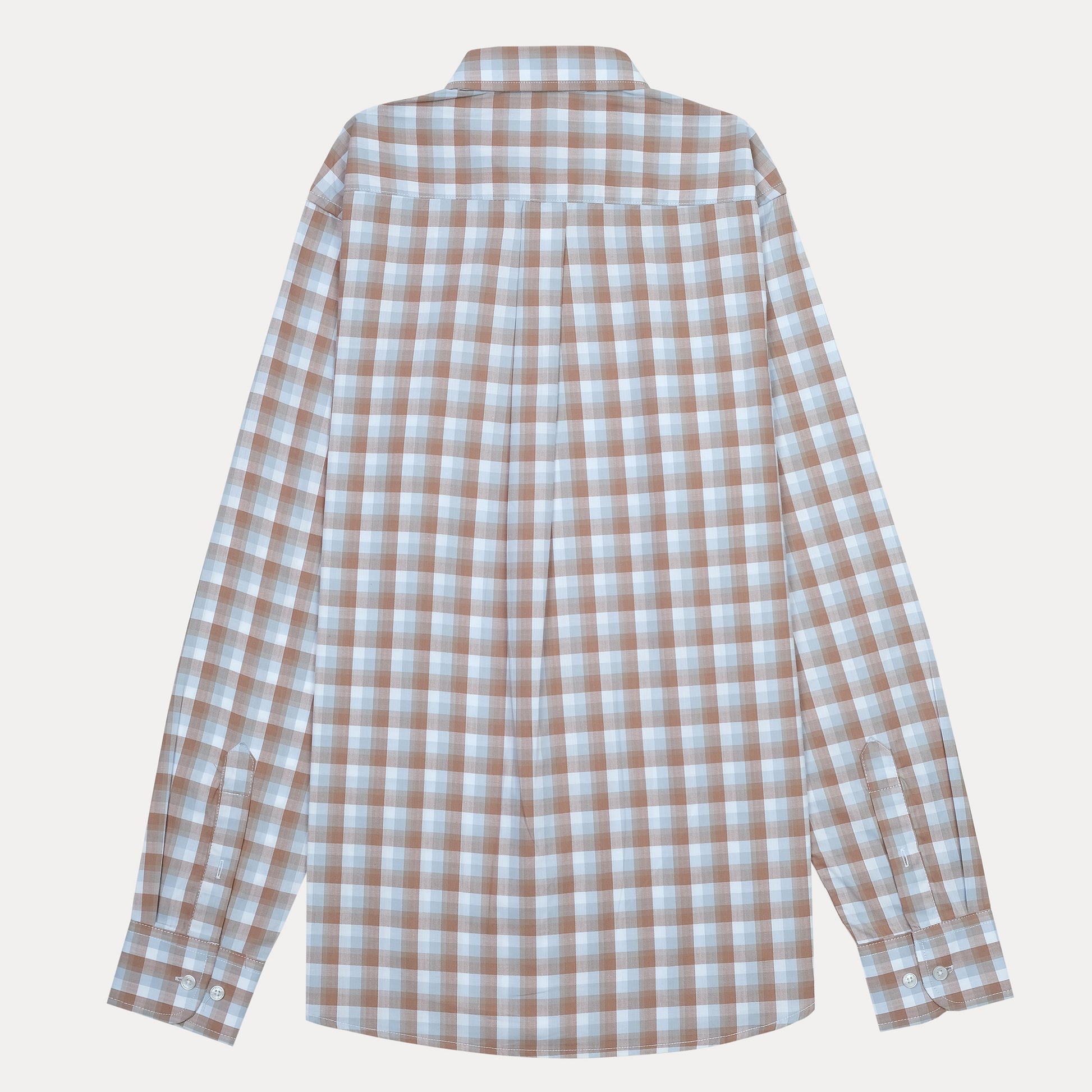 Lacoste Classic Gingham Charm Shirt in Earthy Biscotti