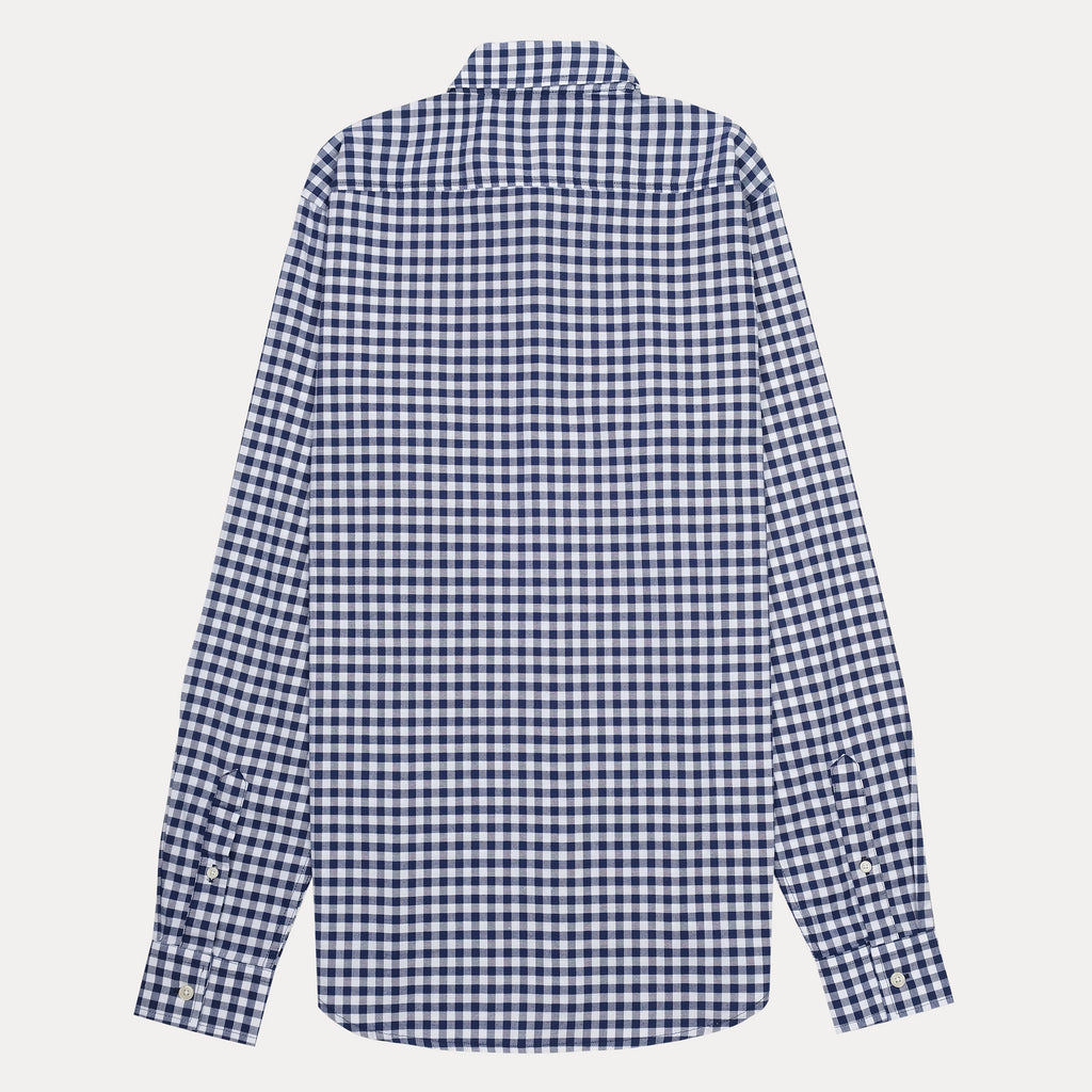 Lacoste Slim Fit Gingham Delight Shirt in Nautical Navy & White
